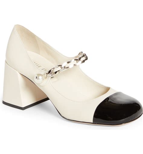 Miu Miu Mary Jane Cap Toe Pump (Women) 